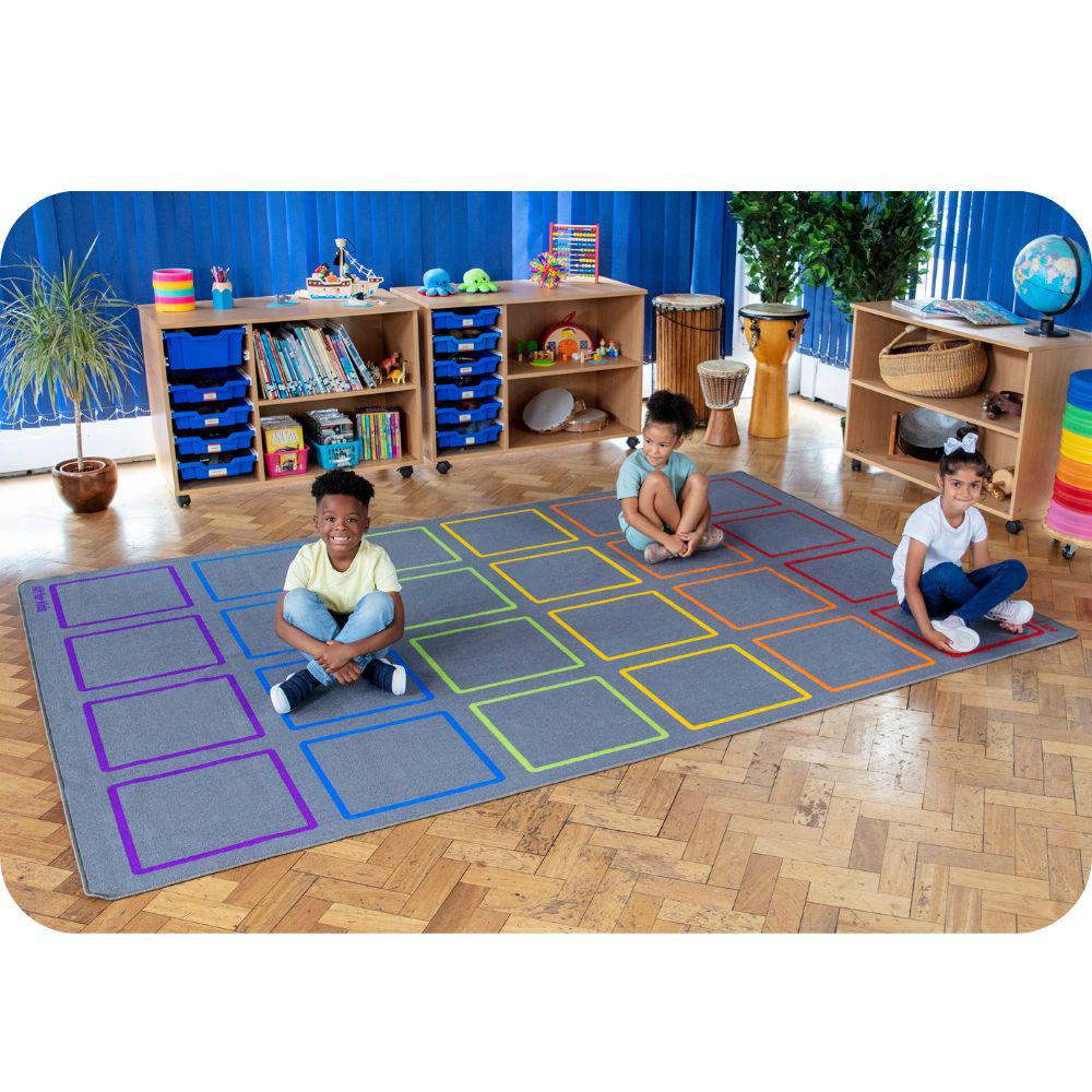Essentials Rainbow Squares Indoor/Outdoor Carpet