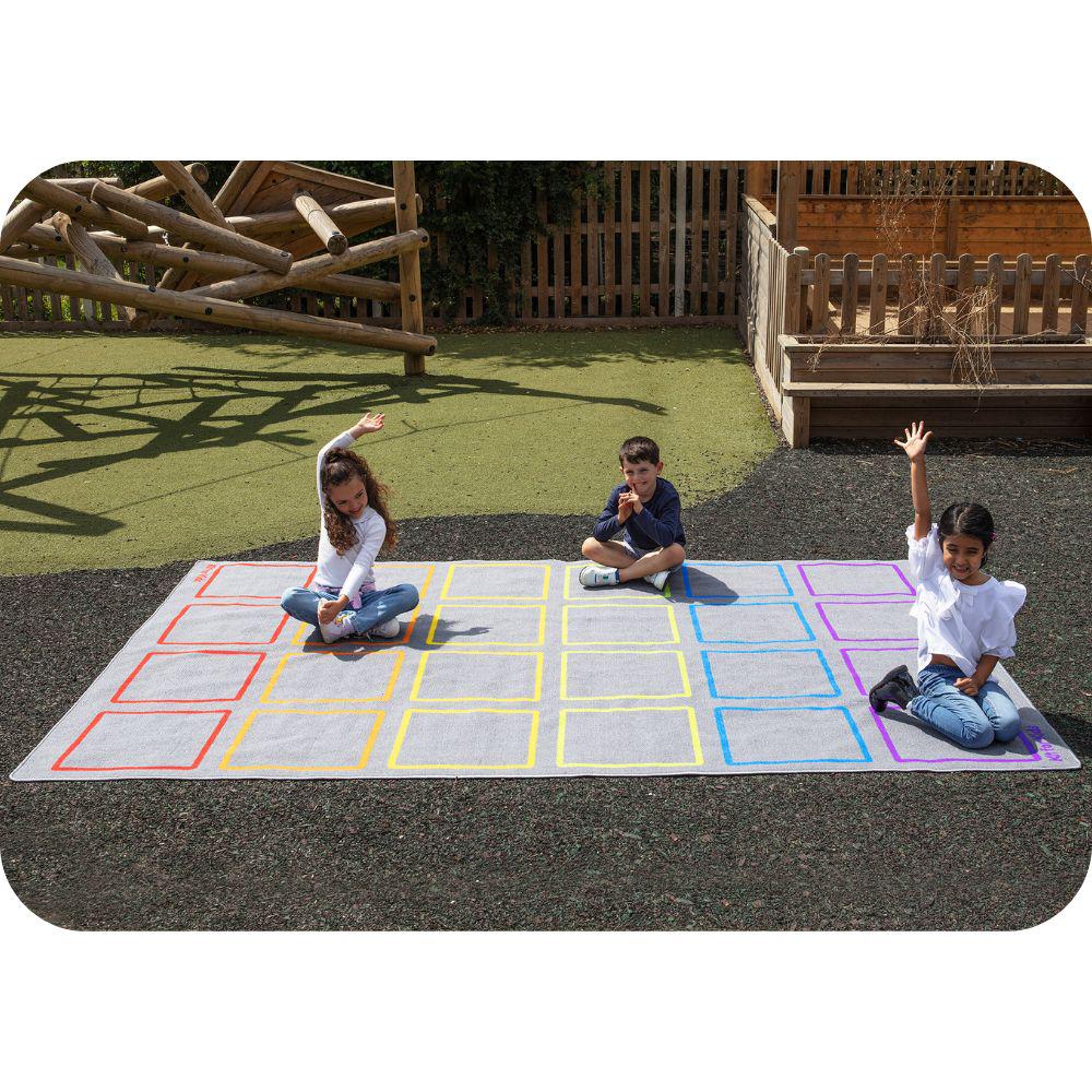 Essentials Rainbow Squares Indoor/Outdoor Carpet