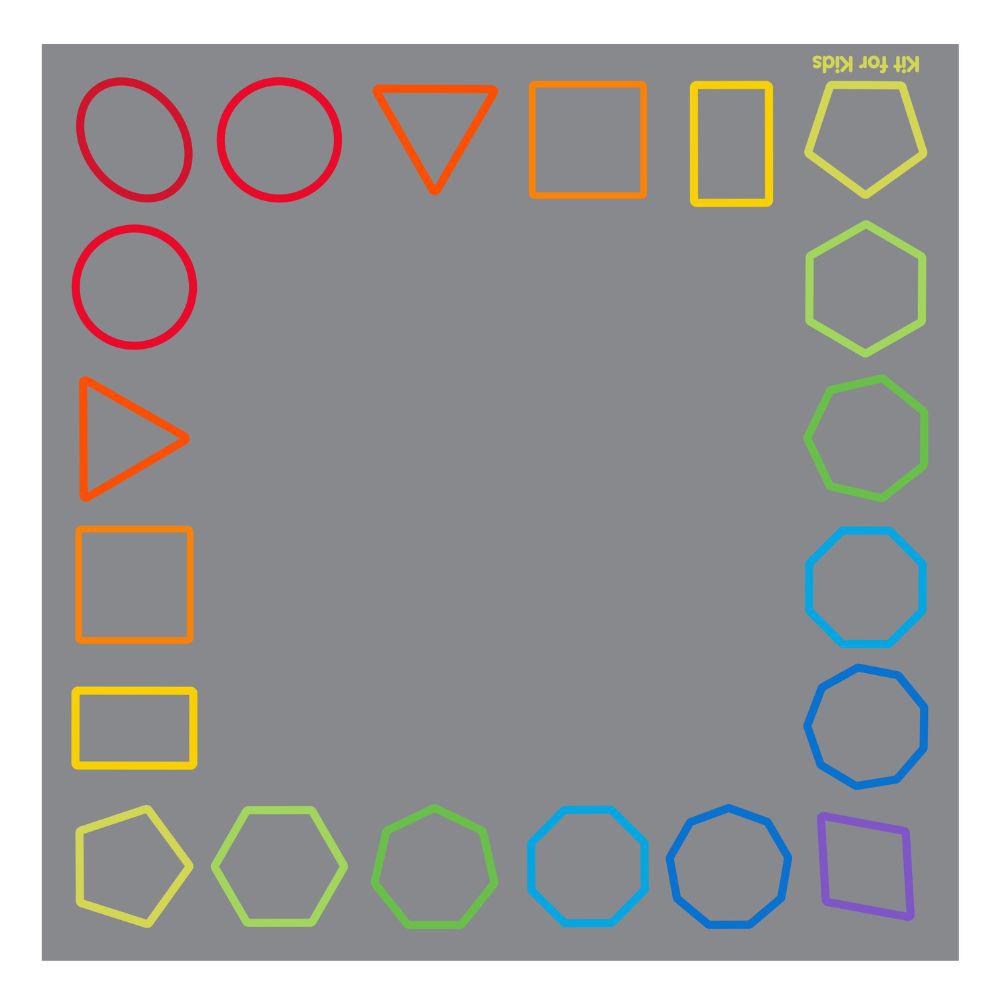 Essentials Rainbow Geometric Border Carpet