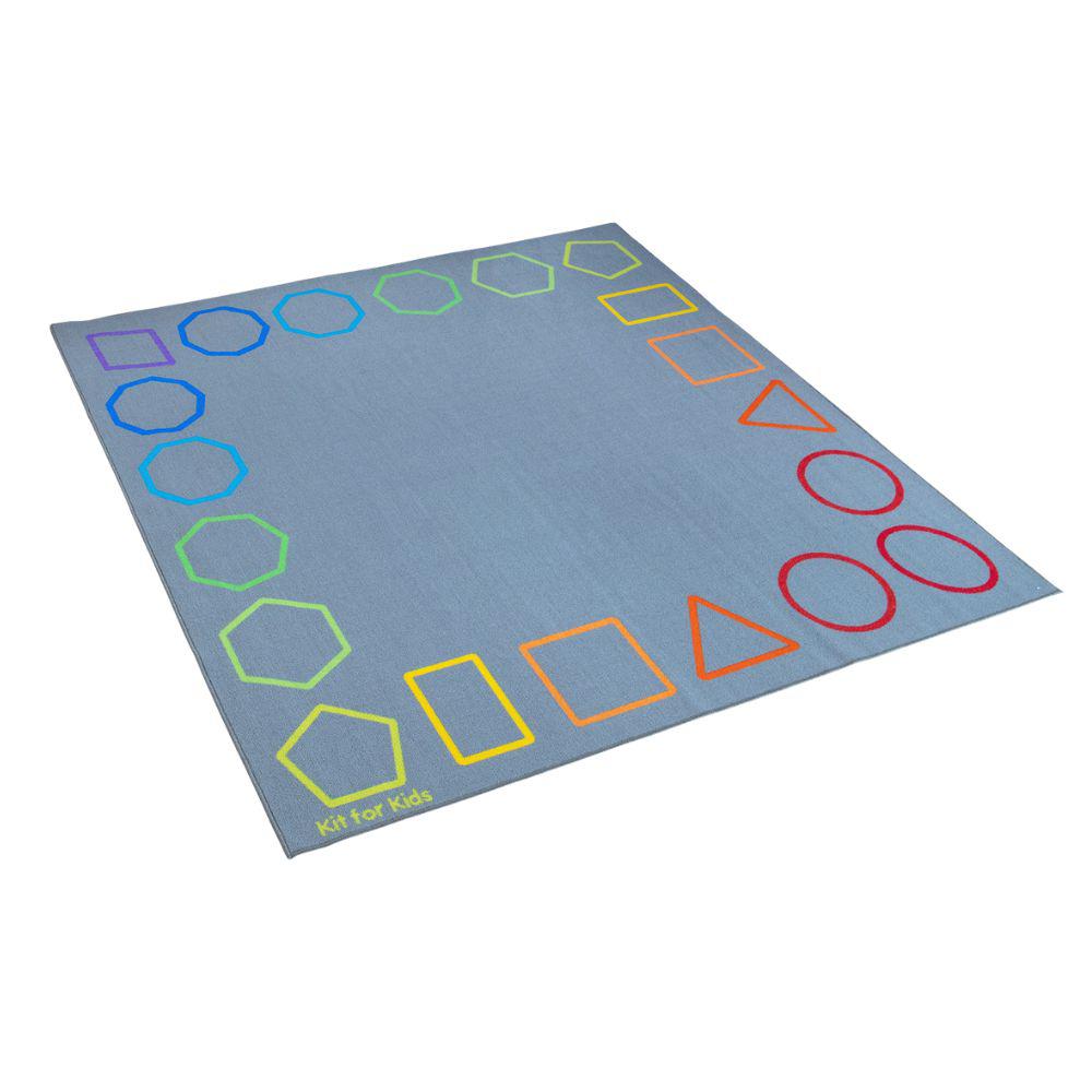Essentials Rainbow Geometric Border Carpet