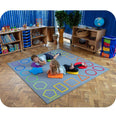Essentials Rainbow Geometric Border Carpet