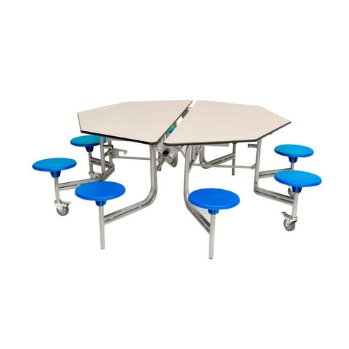 8 Seat Graduate Octagonal Mobile Foldable Dining Table