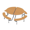 8-12 Seat Graduate Oval Mobile Foldable Bench Dining Table