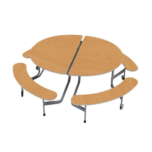 8-12 Seat Graduate Oval Mobile Foldable Bench Dining Table